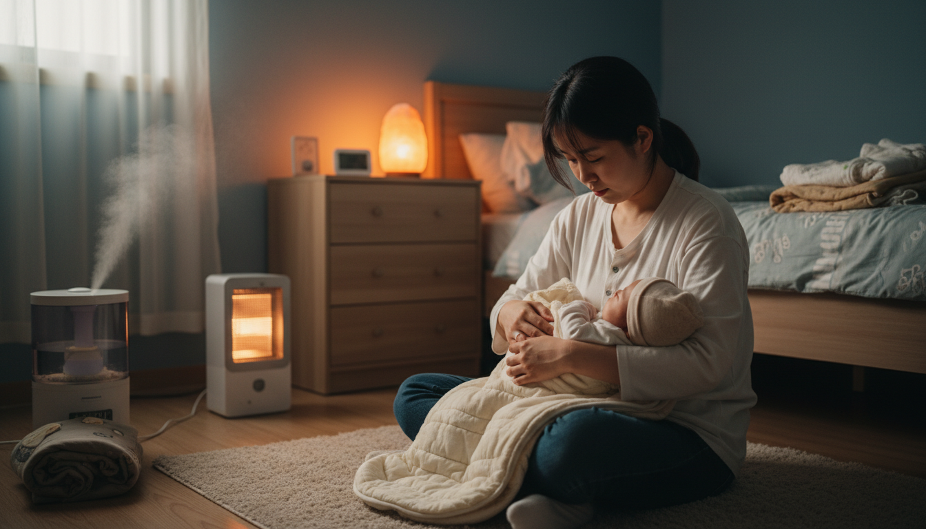유아 실내 온도가 지속하기 어려울 때, 집에서 적용하는 순서는